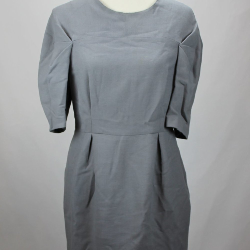 3.1 Phillip Lim Women's Dress 6 Gray Wool Blend w Buckle Strip Back Closure Midi